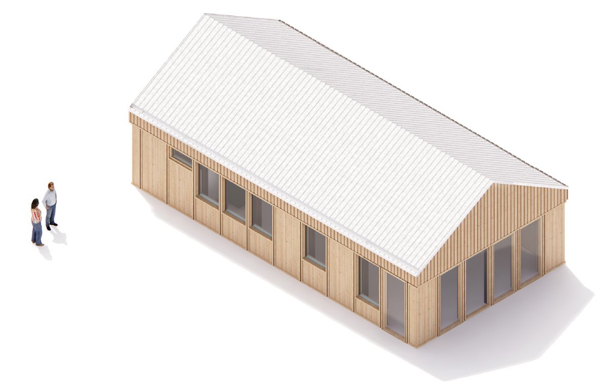 Isometric view of the 84 m² house
